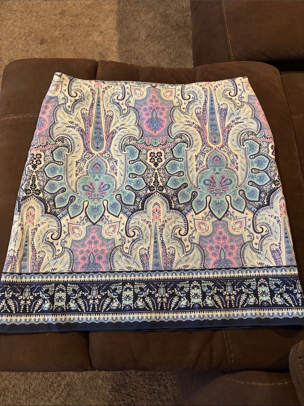 Talbots Pastel Paisley Mini Skirt in Blue, Pink, Cream 4
